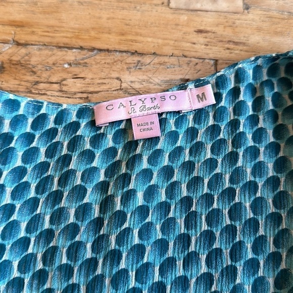 Vintage 2000s Calypso St. Barth Lydia Silk Wrap Top Medium - Picture 4 of 9